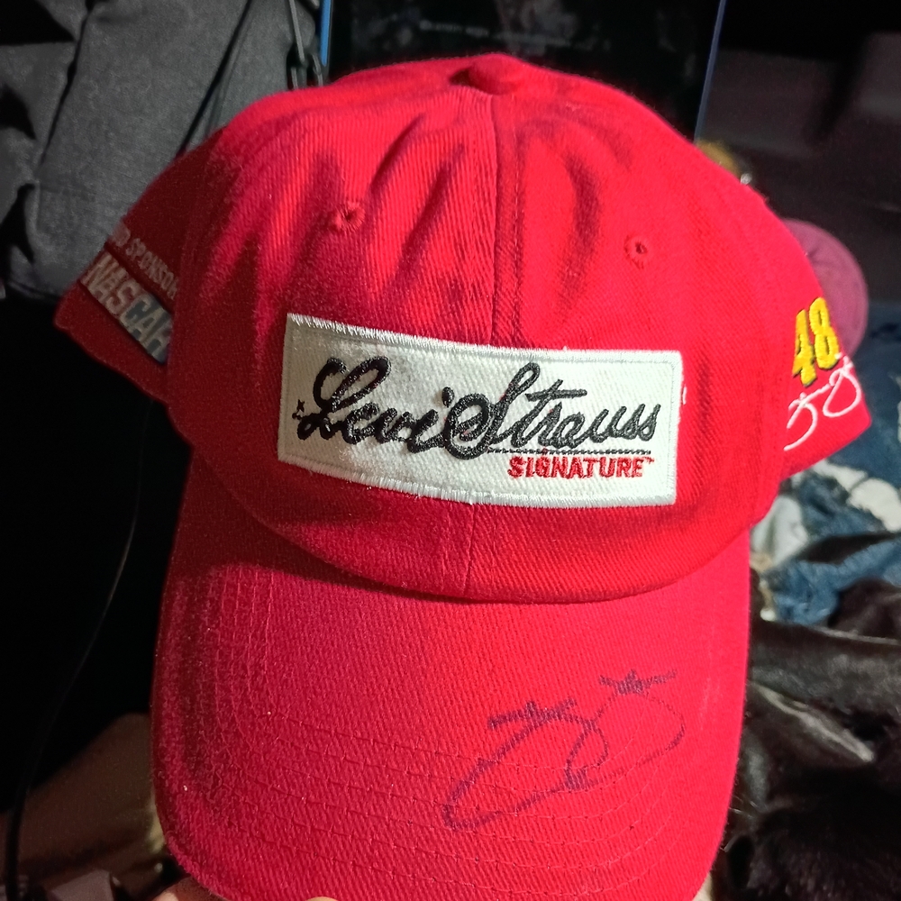 Jimmie Johnson Signed Levi Strauss Signature Red Baseball Cap